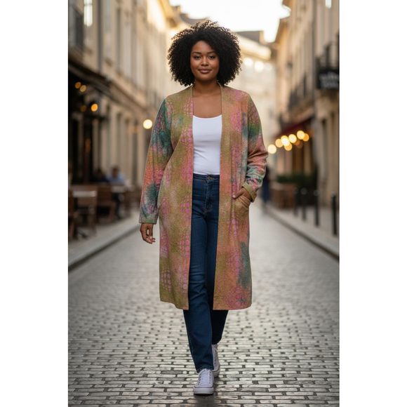 Love J Sweaters - Love J Multicolor Long Knit Duster Cardigan Large